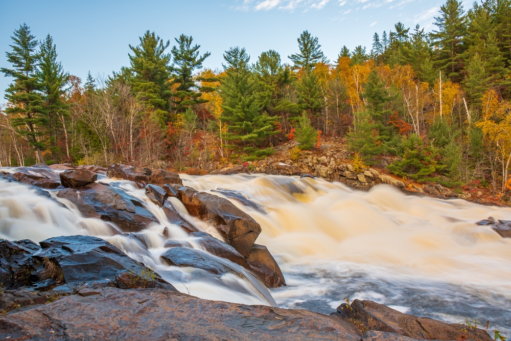 Onaping Falls, Ontario on an autumn day.