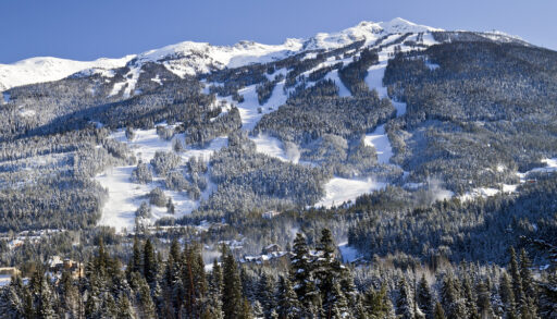 Blackcomb Mountain in the winter at the Whistler Ski Resort, B.C., Canada.