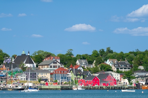 View of the harbour in Lunenburg, Nova Scotia.