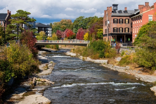 Salmon Run in the Ganaraska River, Port Hope, Ontario.