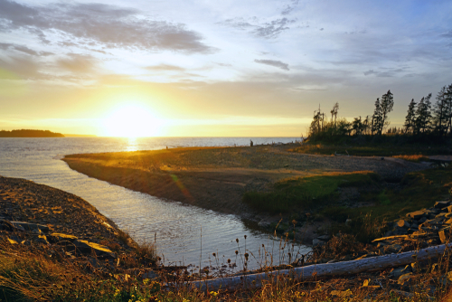 Sunset over the Minas Basin in the Bay of Fundy, Nova Scotia.