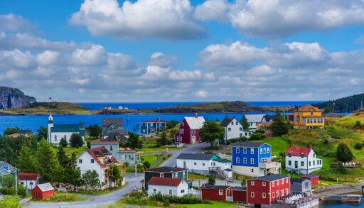 Colourful houses of Trinity, Newfoundland and Labrador.