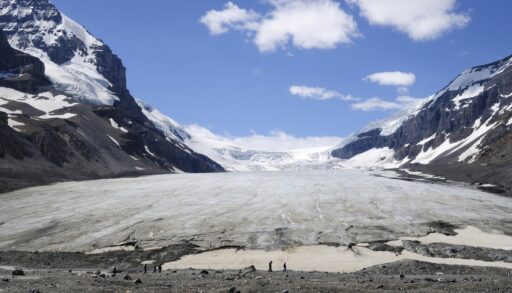 The Athabasca Glacier in the Columbia Icefield, Alberta.