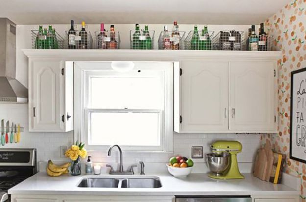 Above kitchen cabinets