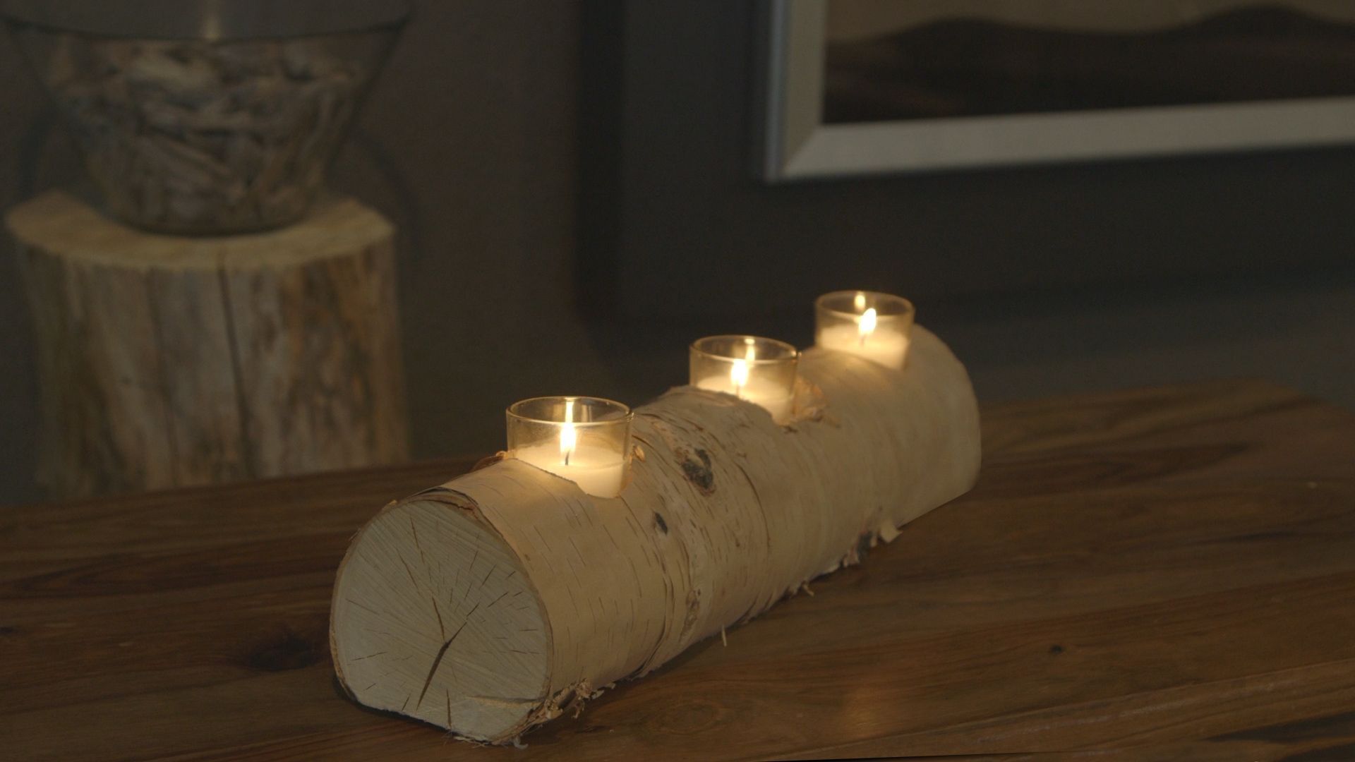 Add rustic ambiance with this DIY log candle holder Cottage Life