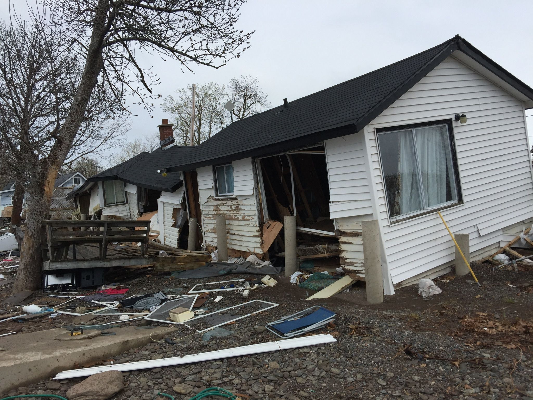 wreckage after flooded cottage