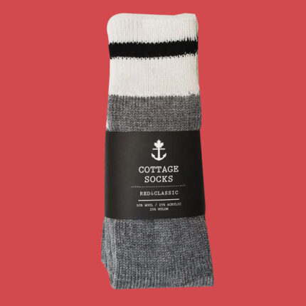 grey, white and black socks