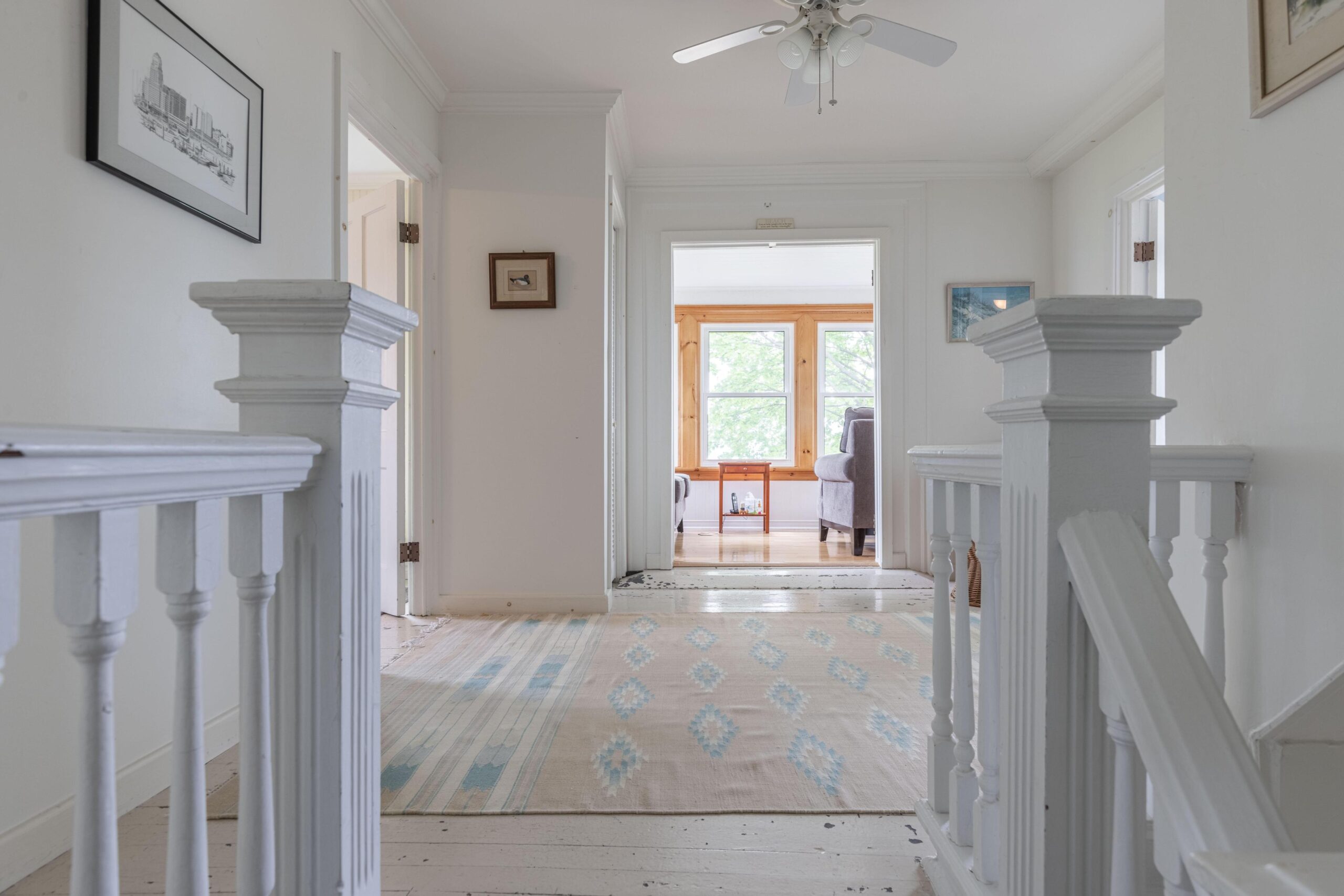 a staircase landing