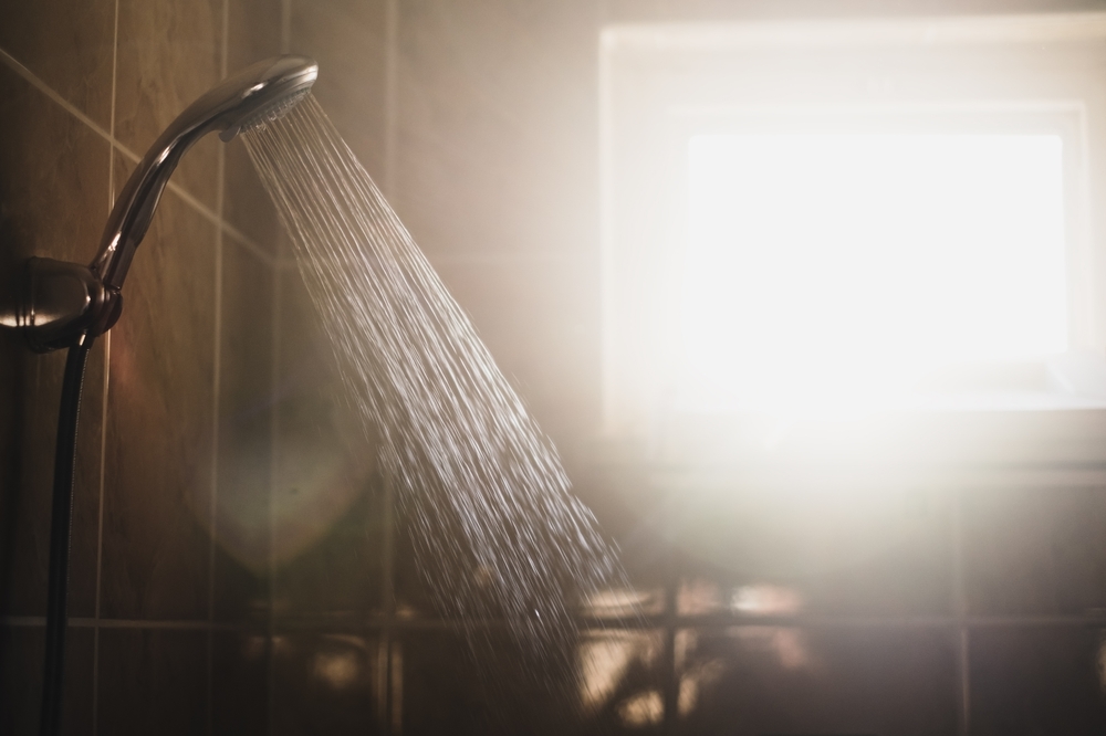 A showe rhead generating steam