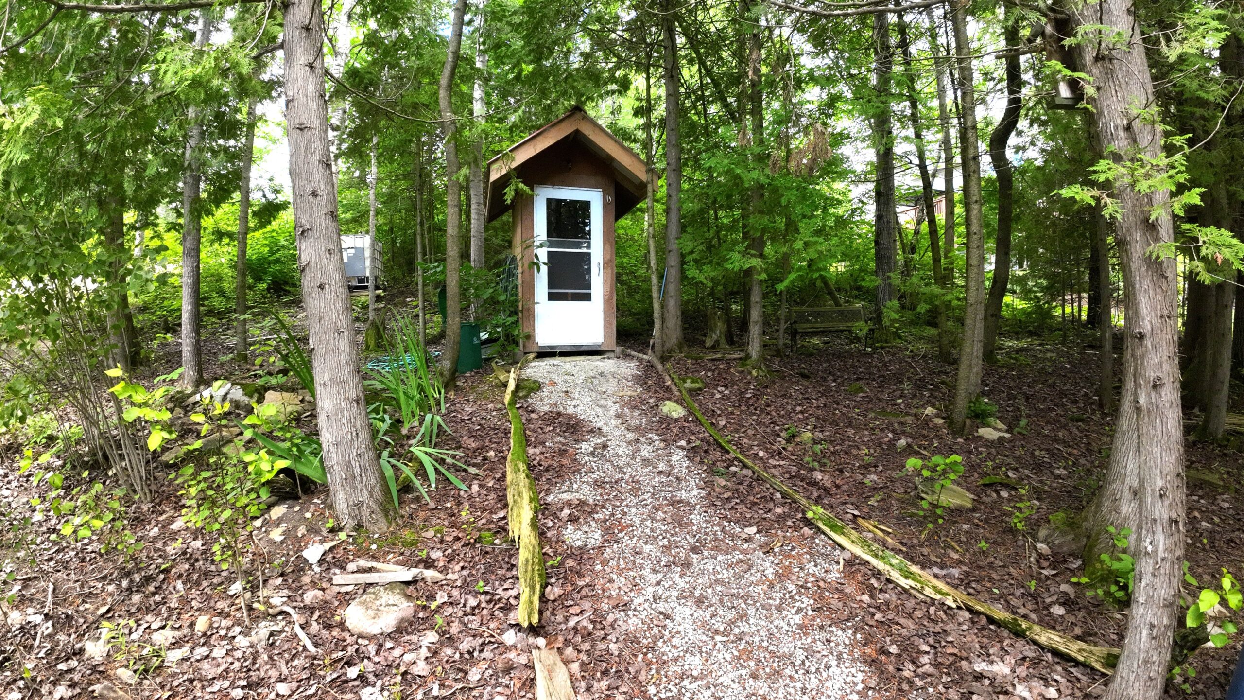 an outhouse
