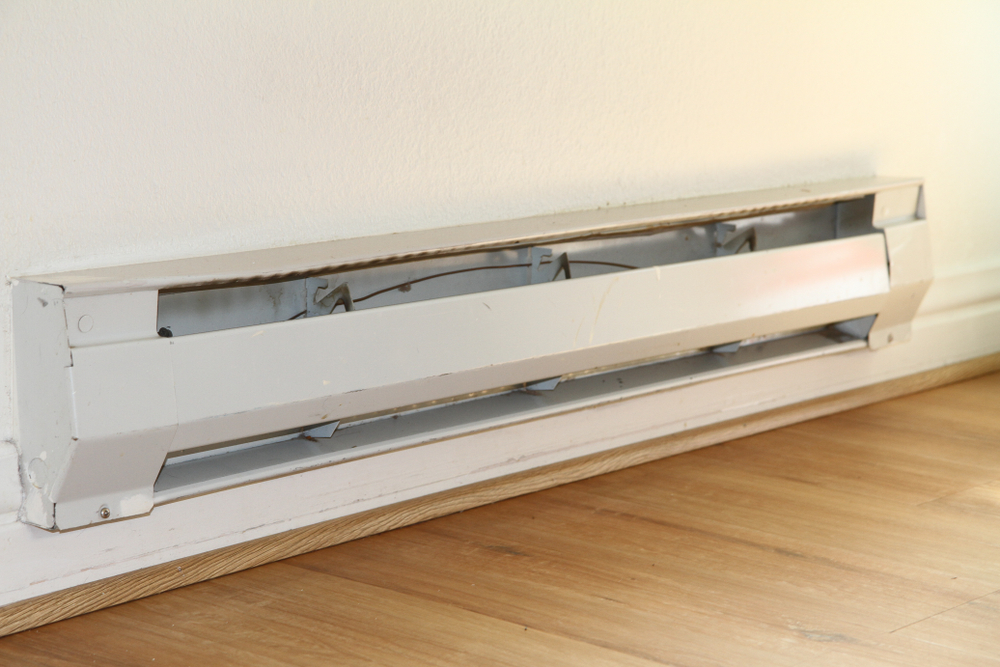 A shot of a baseboard heater