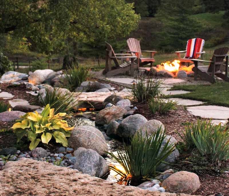 A landscaping rock garden