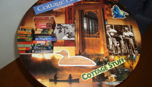 A tabletop covered in a collage of magazine clippings