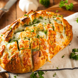 Homemade Cheesy Pull Apart Bread with Garlic and Parsley